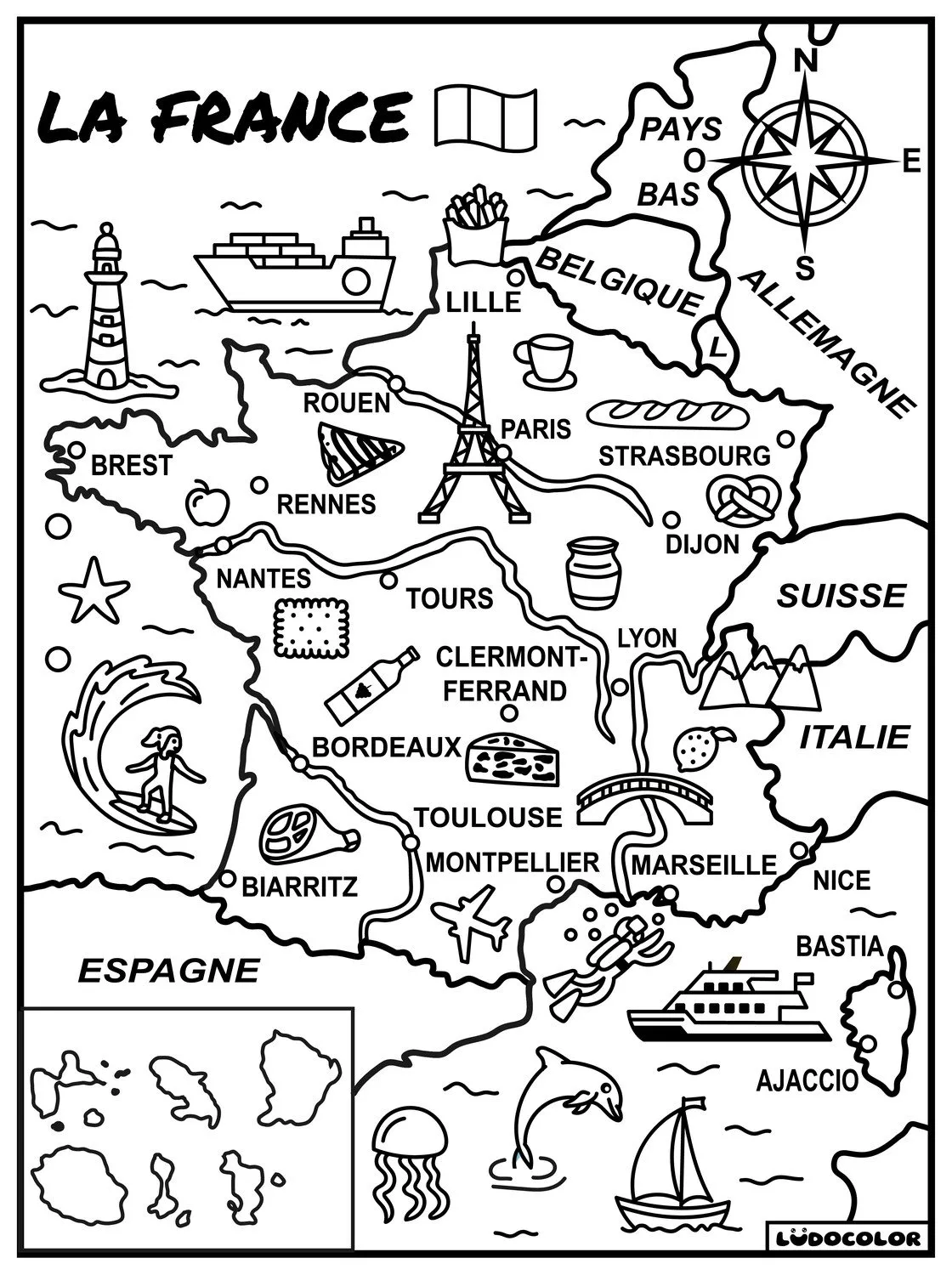 Coloriage France - Tot & Méo 5